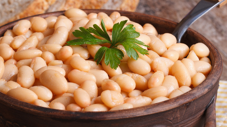 white beans with parsley