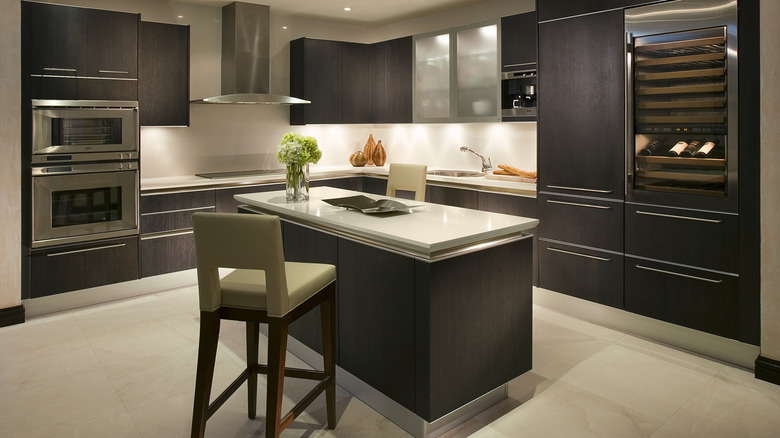 Kitchen island in modern kitchen