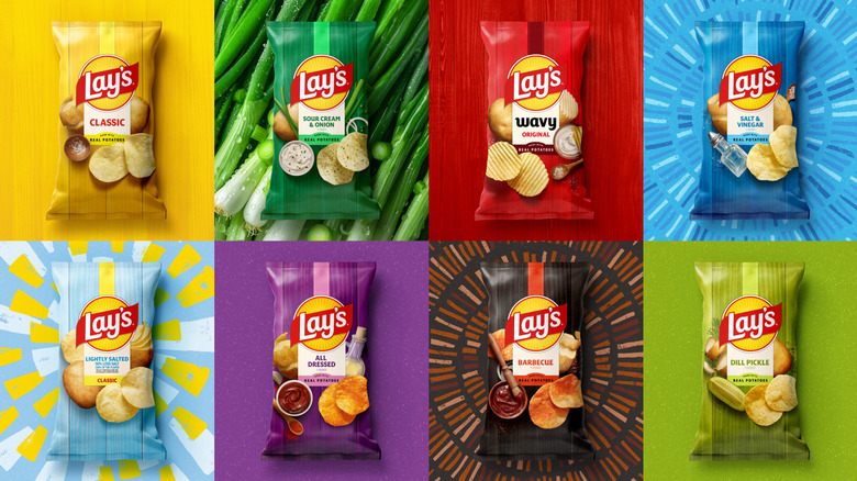 Lay's product lineup with new packaging