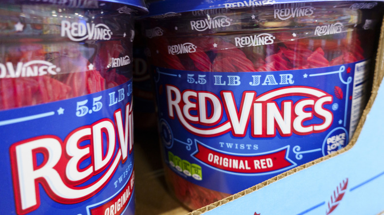 jars of Red Vines red licorice