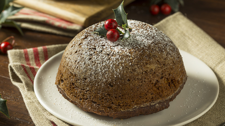Homemade figgy pudding