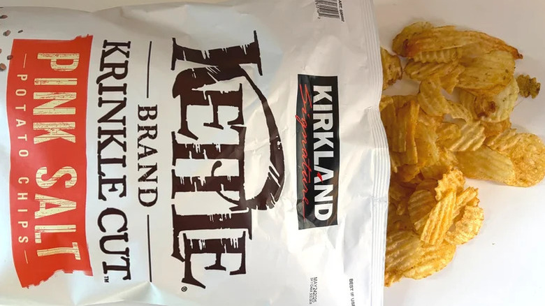 opened bag of potato chips