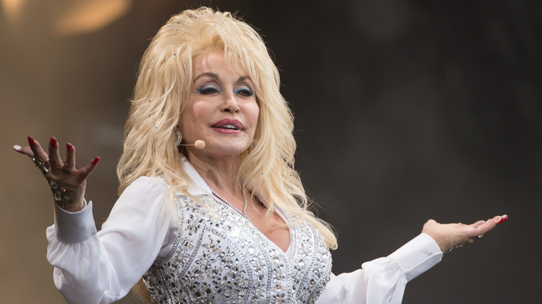 Dolly Parton performing on stage