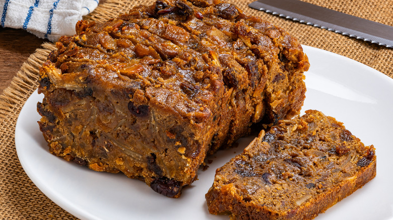 Scripture cake fruitcake on plate