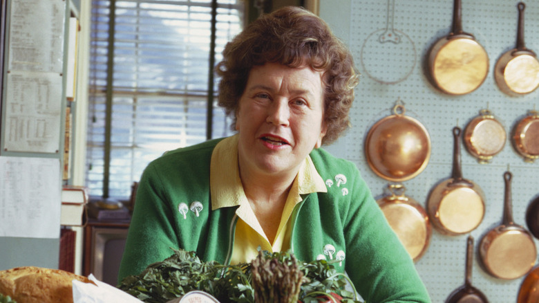Julia Child in her kitchen