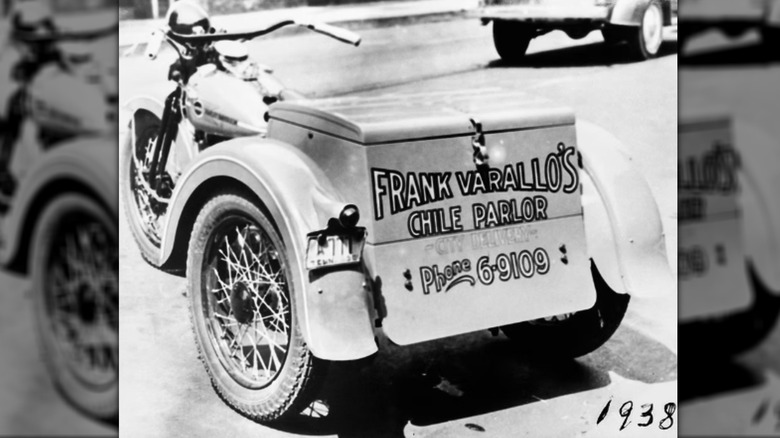 1938 photo of Varallo's Chile Parlor delivery cart