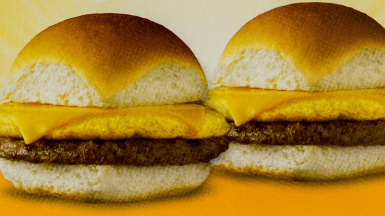 White Castle's egg sausage and cheese sliders