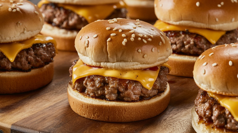 Cheeseburger sliders with cheese