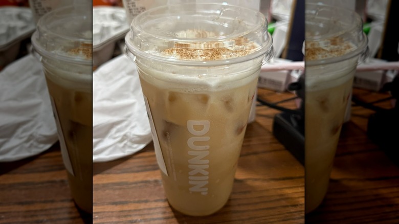 A Pumpkin Cloud Dunkalatte on a table