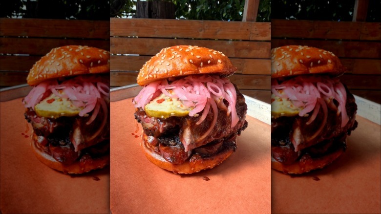 The Sloppy Moo sandwich at Moo's Craft Barbecue.