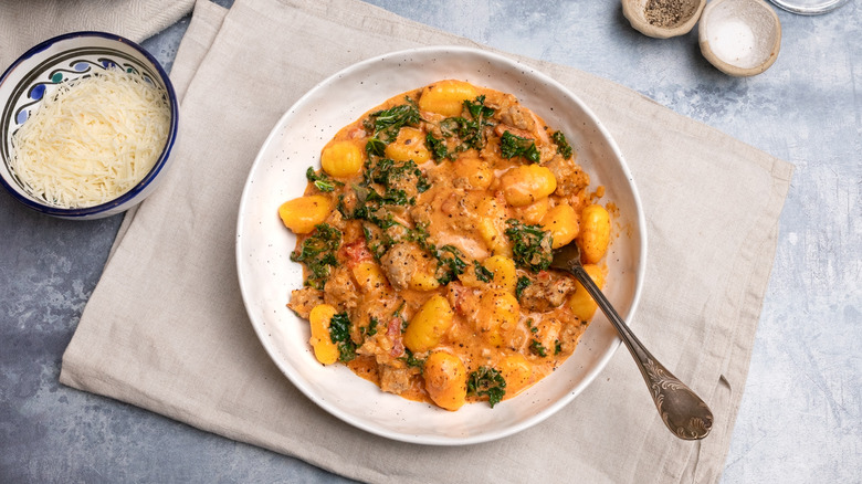 one-pan sausage and gnocchi skillet