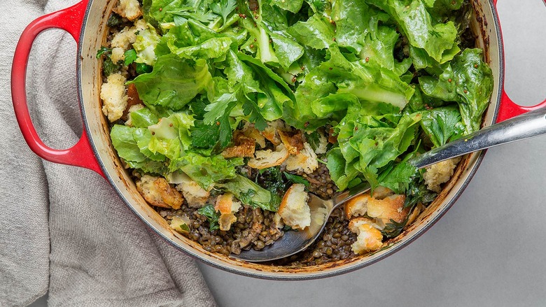 French Lentils with Chicken with Escarole