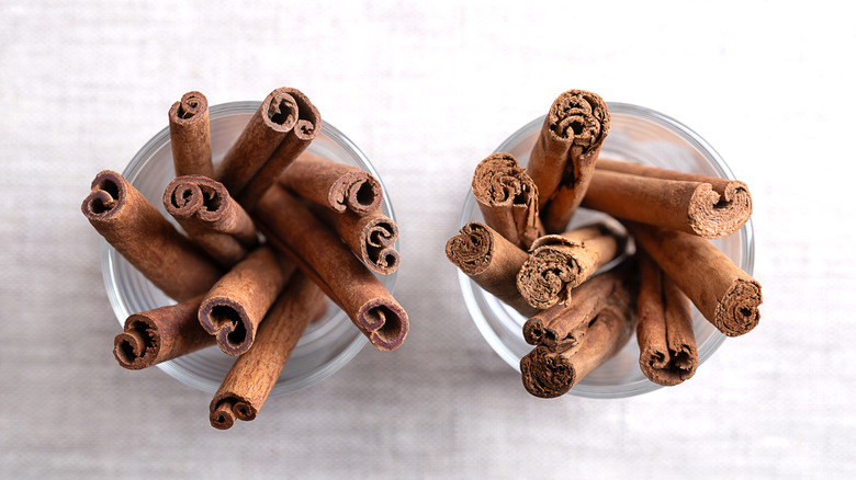 Cassia and Ceylon cinnamon sticks.