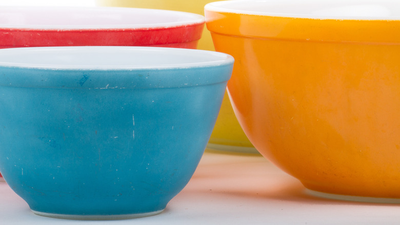 Vintage colored Pyrex bowls