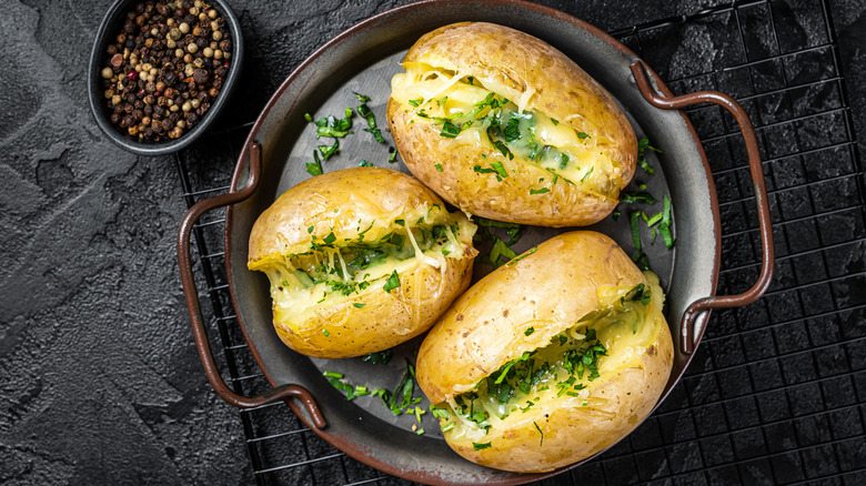dish of baked potatoes