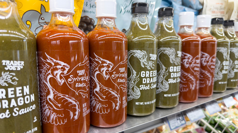 Trader Joe's hot sauces on display