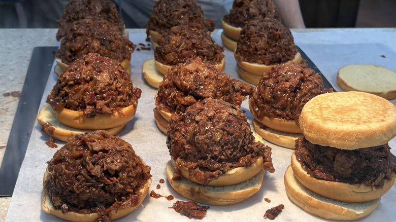 Buc-Ee's Brisket sandwiches on display