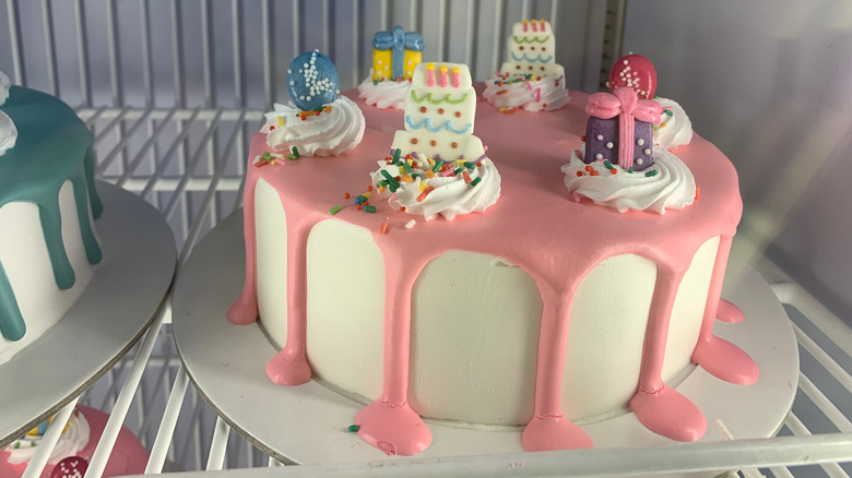 dairy queen birthday cake in freezer
