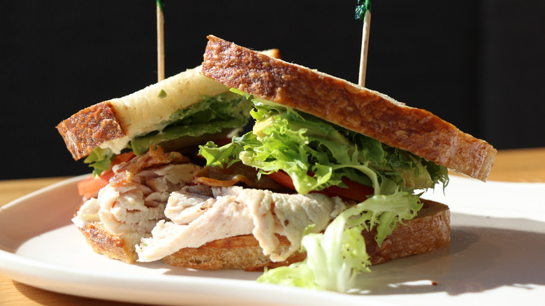 Panera Bread Sandwich on a plate.