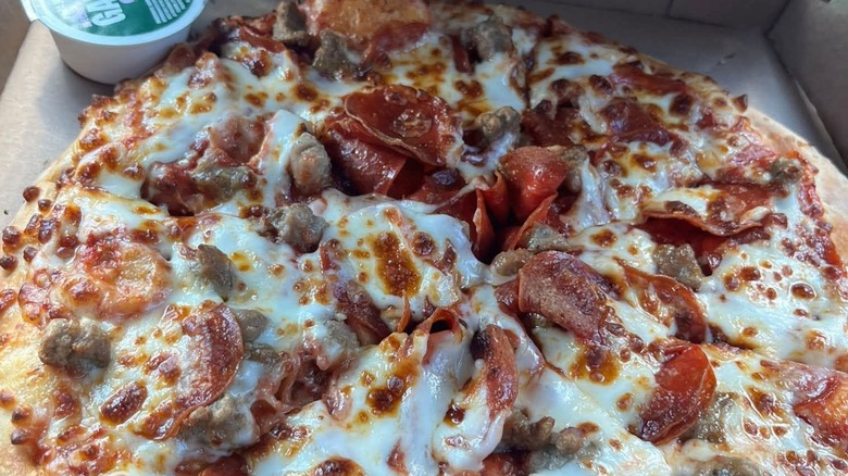 A hearty meat lover's pizza from Papa John's