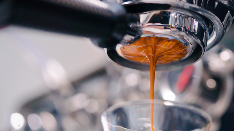 Pulling an espresso shot