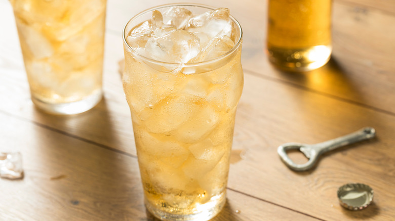Vanilla cream soda in glass