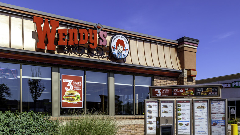 Exterior of Wendy's fast food restaurant