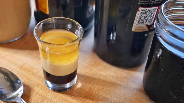 Alaskan duck fart shot on table