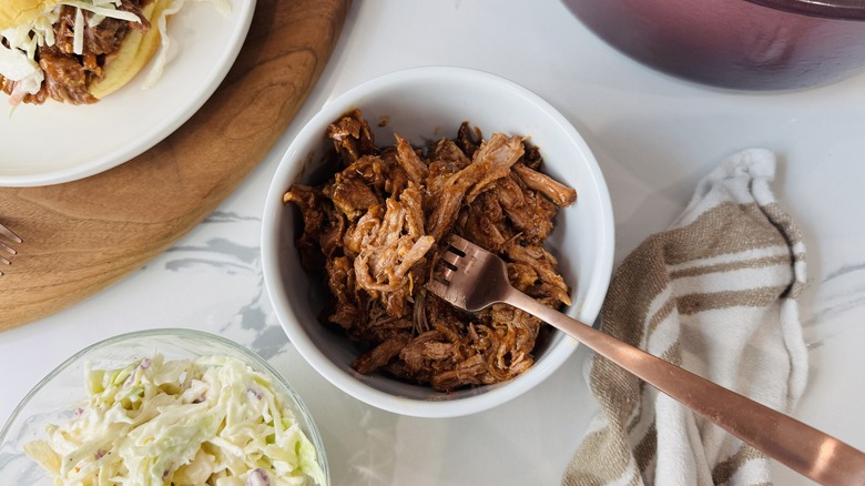 BBQ pulled pork in bowl