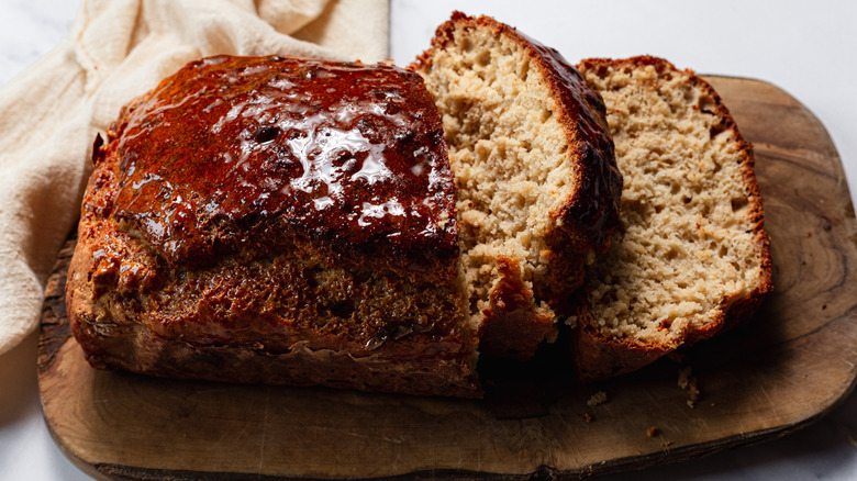 Glazed honey beer bread loaf