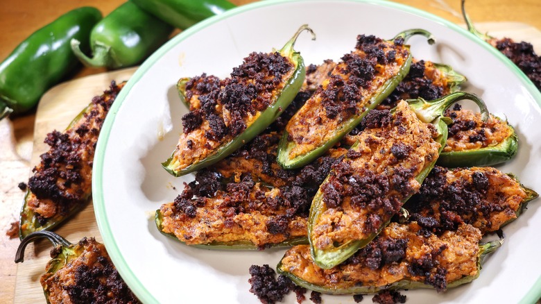 Jalapeño poppers on plate