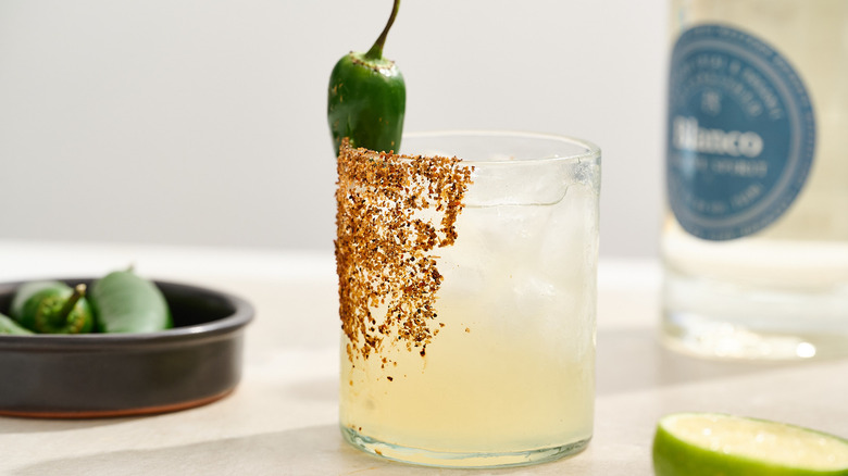 jalapeno margarita on a table