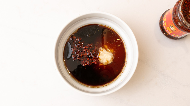 noodle sauce ingredients in bowl