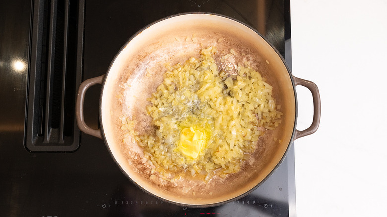 butter melting in pan