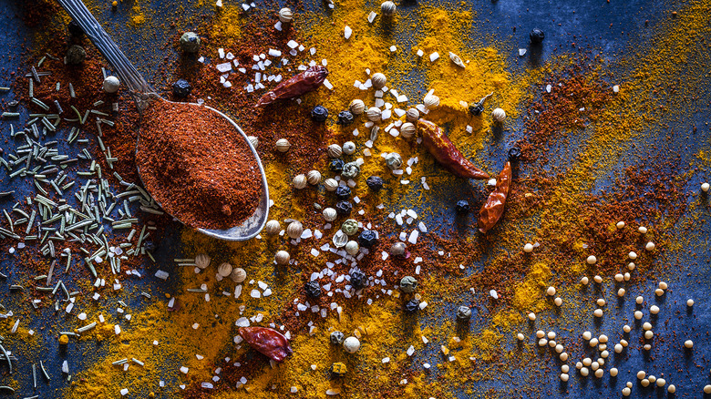 various spices on table