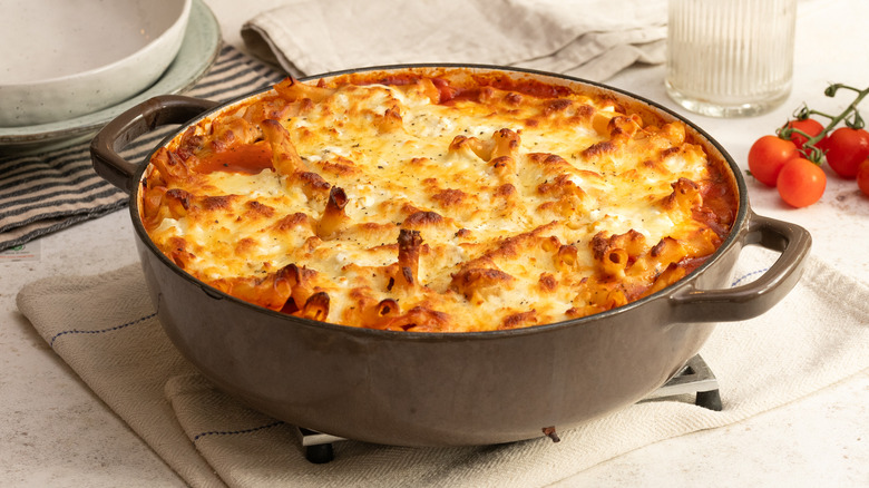 high-protein ziti pasta baked