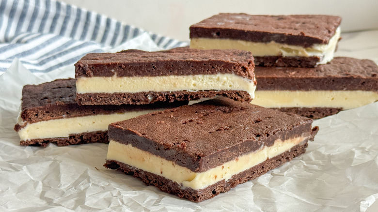 ice cream sandwiches on parchment