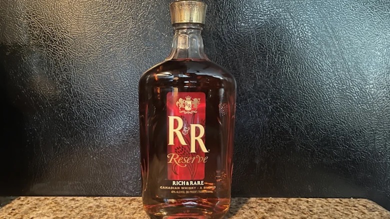 Bottle of Rich & Rare reserve whisky
