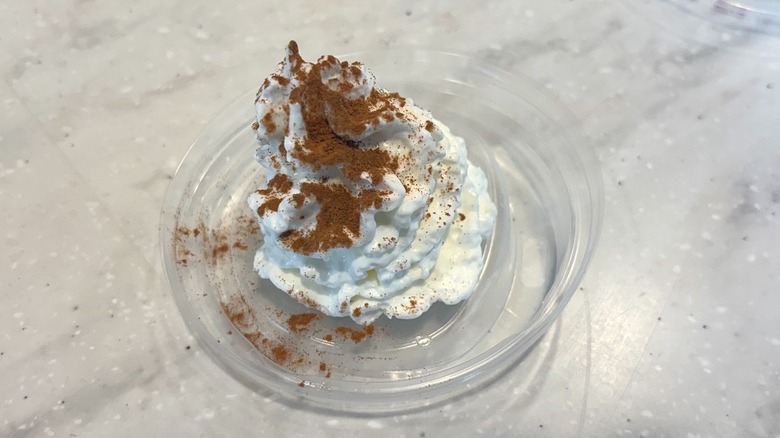 dish of cinnamon-topped whipped cream