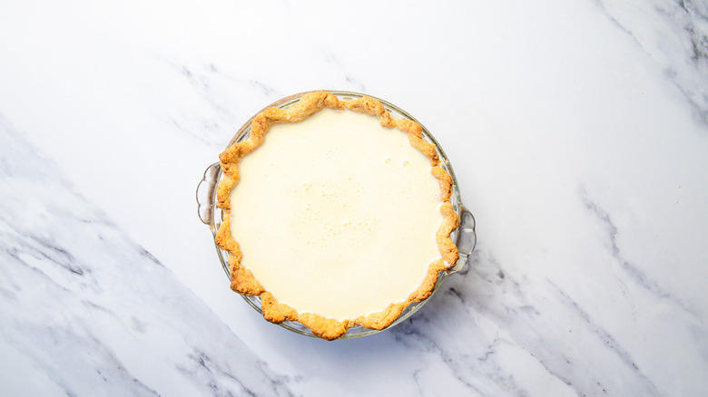 Pie poured into crust