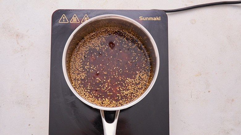 teriyaki and marmalade in a pot