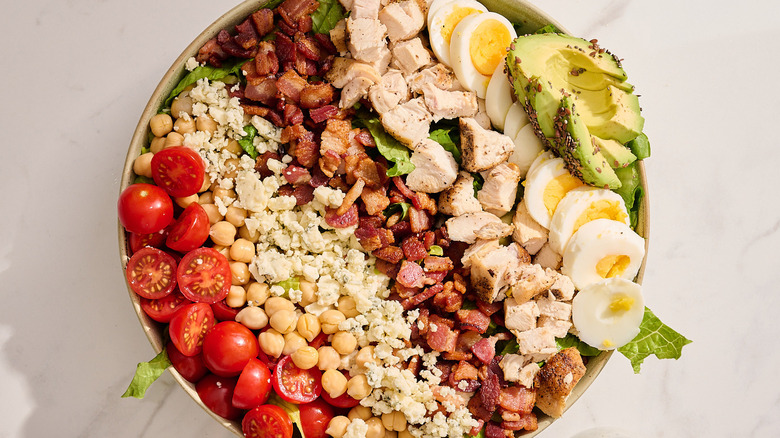 Cobb salad with various toppings
