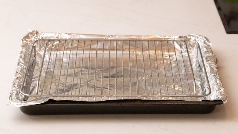 oven rack with foil