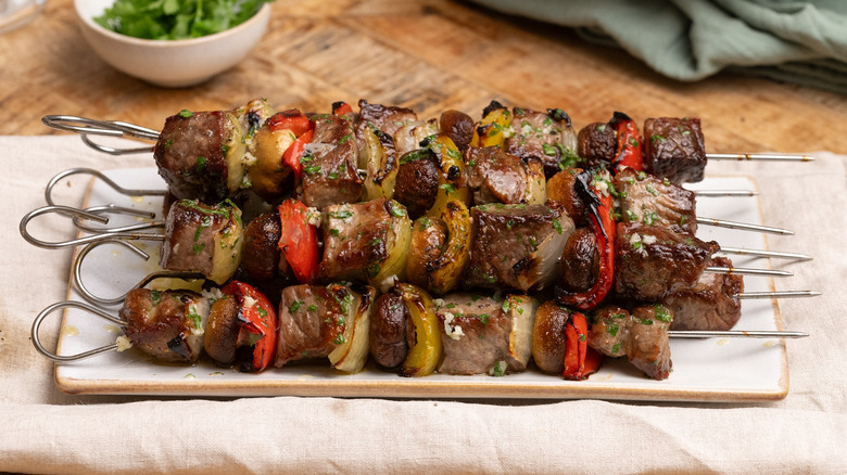steak kabobs with garlic butter
