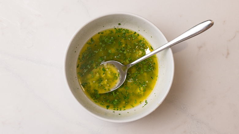 garlic butter mixture in bowl
