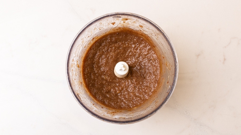 blended dates in food processor