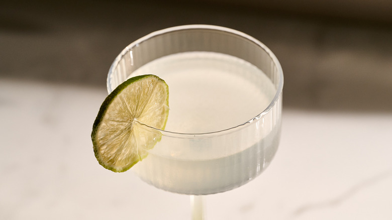 vodka gimlet with lime wheel