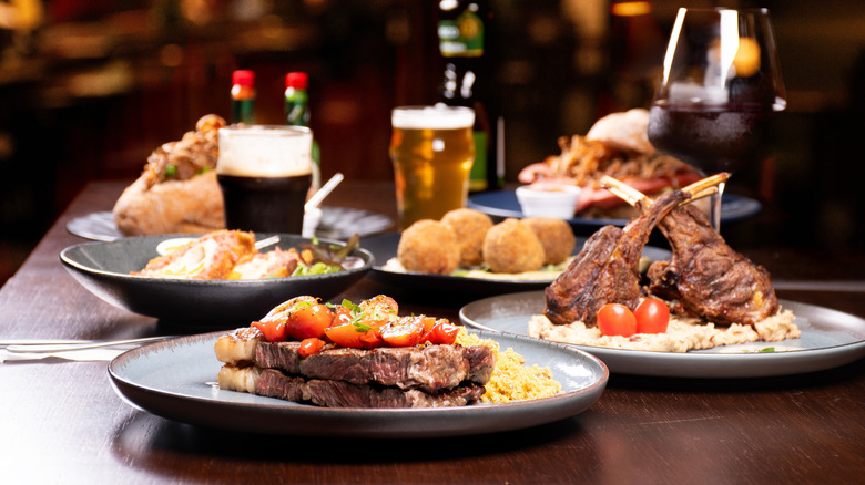different cuts of steak at steakhouse