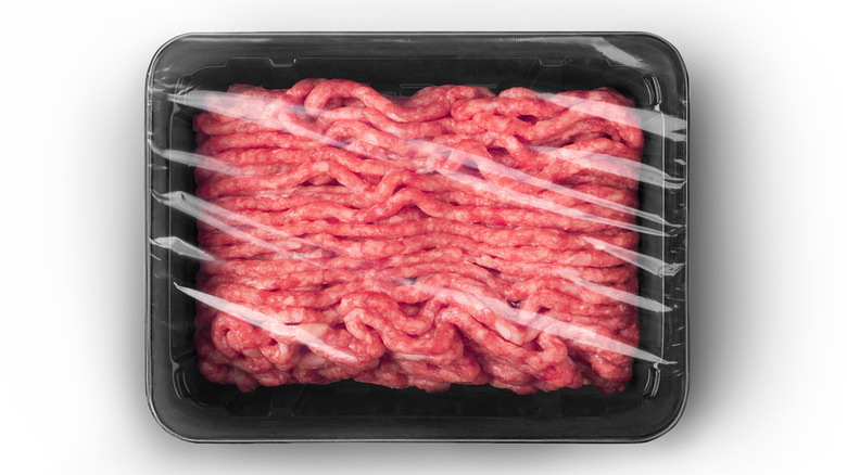 ground beef in package