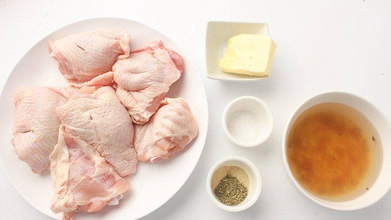 chicken thigh ingredients on counter 